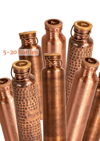 Pure Copper (99%) Bottle - Bulk Order (3-20) - Engraved Yoga Posture - Natural Water Detox / Anti Bacterial - Excellent Craft-man ship.