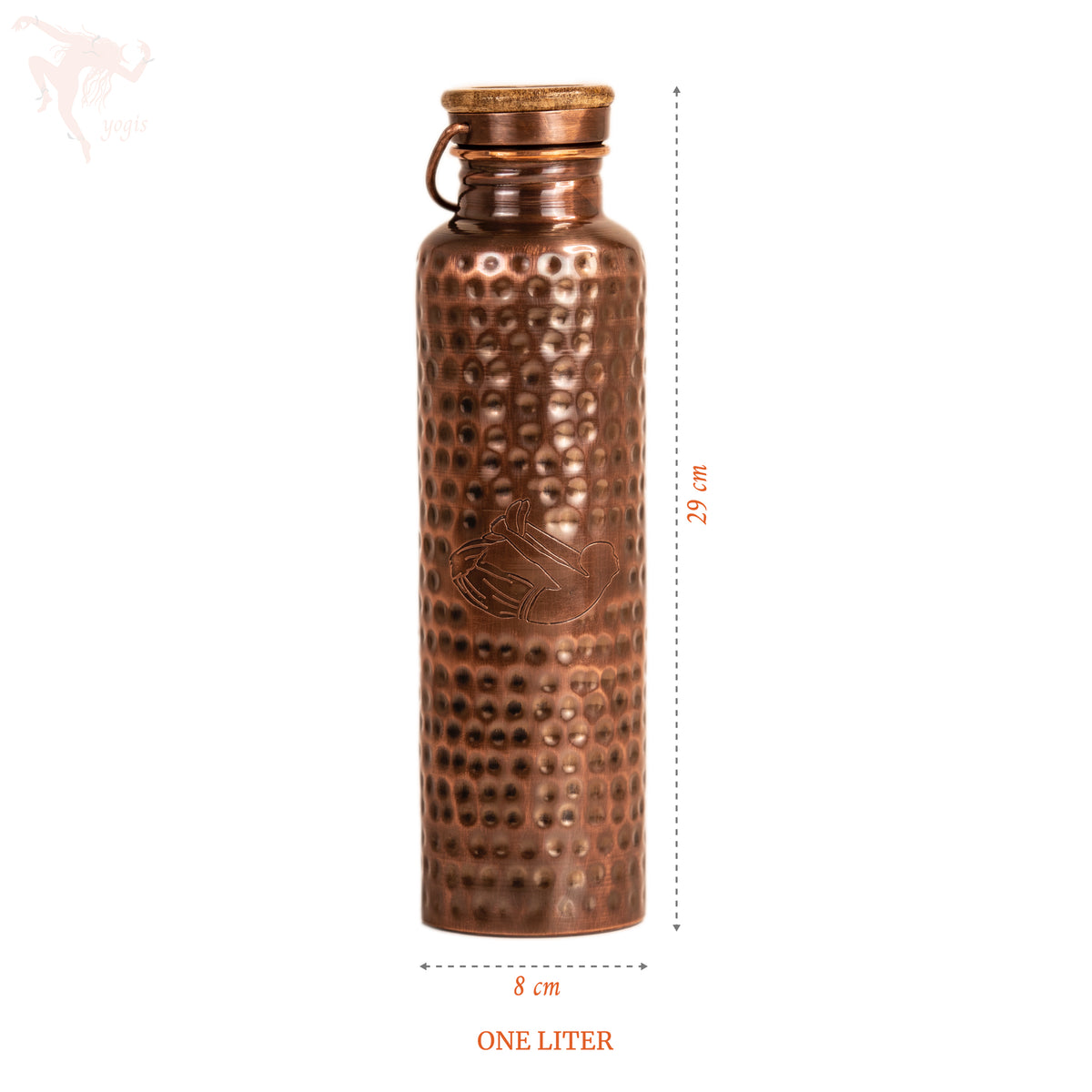 Copper Bottle - Hammered 3 Yoga Posture - Antique