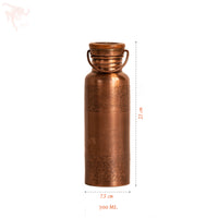 Copper Bottle - Flower and 4 Yoga Posture - Antique