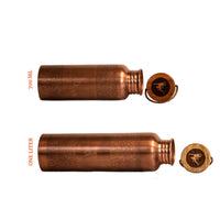 Copper Bottle - Flower and 4 Yoga Posture - Antique