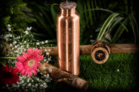 Copper Bottle - Flower and 4 Yoga Posture - Matt