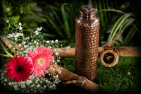 Copper Bottle - Hammered 3 Yoga Posture - Antique