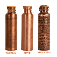 Pure Copper (99%) Bottle - Bulk Order (3-20) - Engraved Yoga Posture - Natural Water Detox / Anti Bacterial - Excellent Craft-man ship.