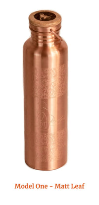 Pure Copper (99%) Bottle - Bulk Order (3-20) - Engraved Yoga Posture - Natural Water Detox / Anti Bacterial - Excellent Craft-man ship.