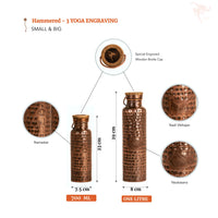 Copper Bottle - Hammered 3 Yoga Posture - Antique