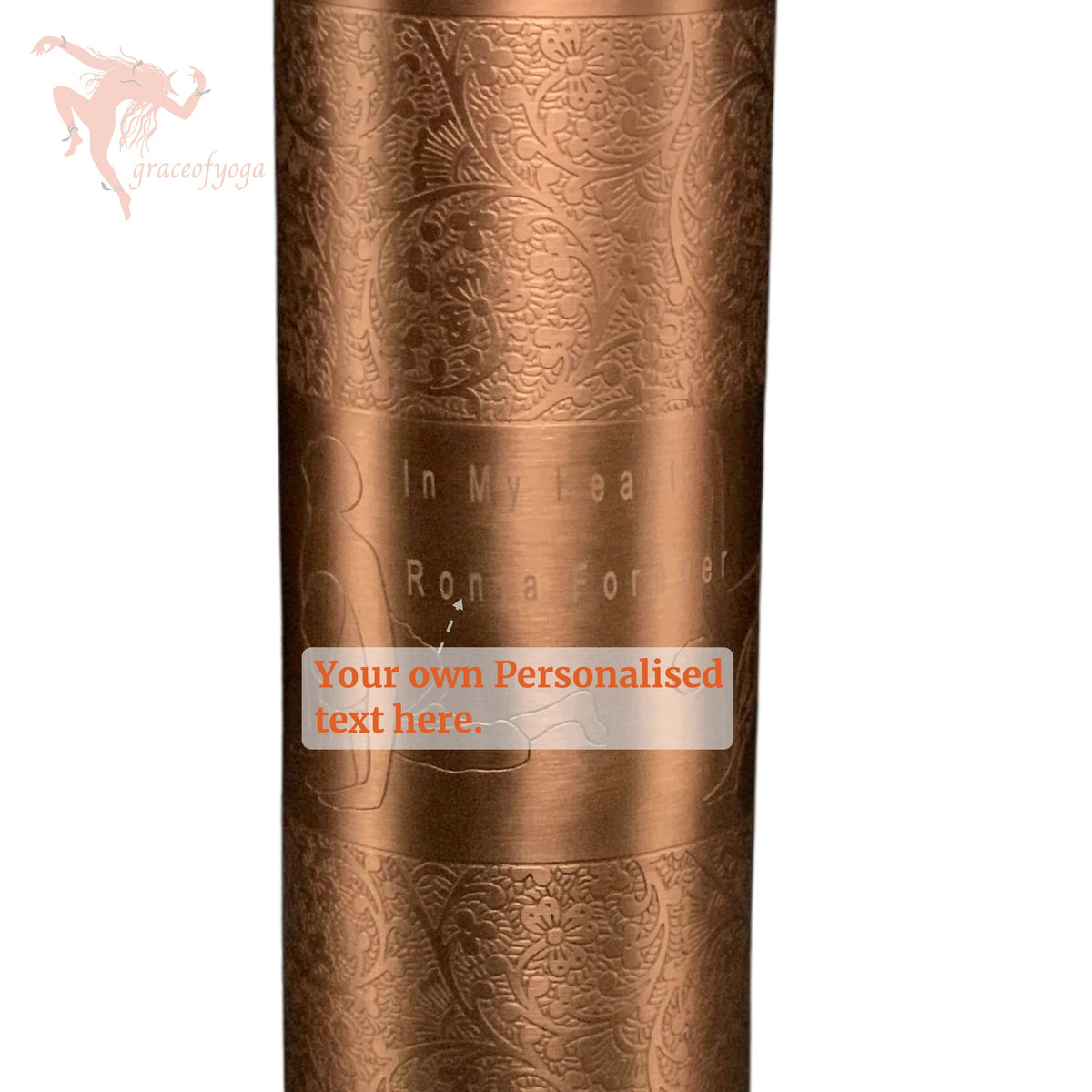 Copper Bottle - Flower and 4 Yoga Posture - Matt