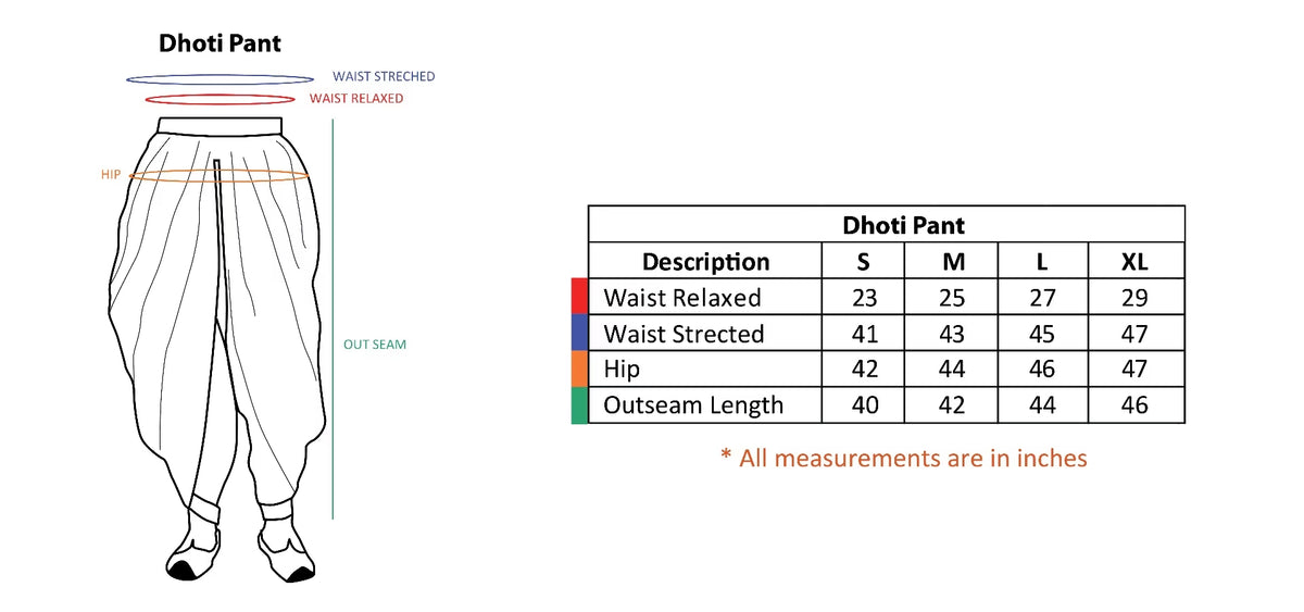 Unisex Yoga Dhoti Pants (Black & Off-White)/Panchakacham - Organic Cotton, Easy Pull-On, Versatile Comfort for Casual Wear