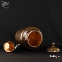Pure Copper (99%) Water Tank Set - 5L - Engraved Yoga Posture - Natural Water Detox / Anti Bacterial - Excellent Craft-man ship