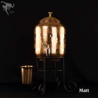 Pure Copper (99%) Water Tank Set - 5L - Engraved Yoga Posture - Natural Water Detox / Anti Bacterial - Excellent Craft-man ship
