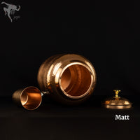 Pure Copper (99%) Water Tank Set - 5L - Engraved Yoga Posture - Natural Water Detox / Anti Bacterial - Excellent Craft-man ship