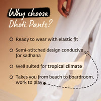 Unisex Yoga Dhoti Pants (Black & Off-White)/Panchakacham - Organic Cotton, Easy Pull-On, Versatile Comfort for Casual Wear