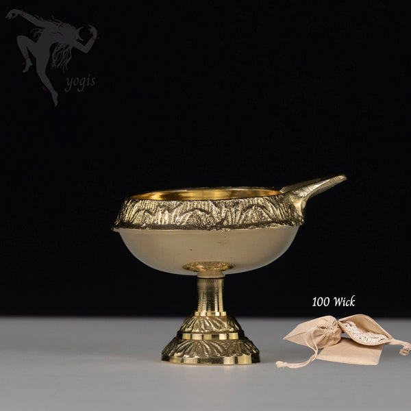 Brass Oil Lamp with 100 Oil Lamp Wick.  A source of Ether (Fire Element)