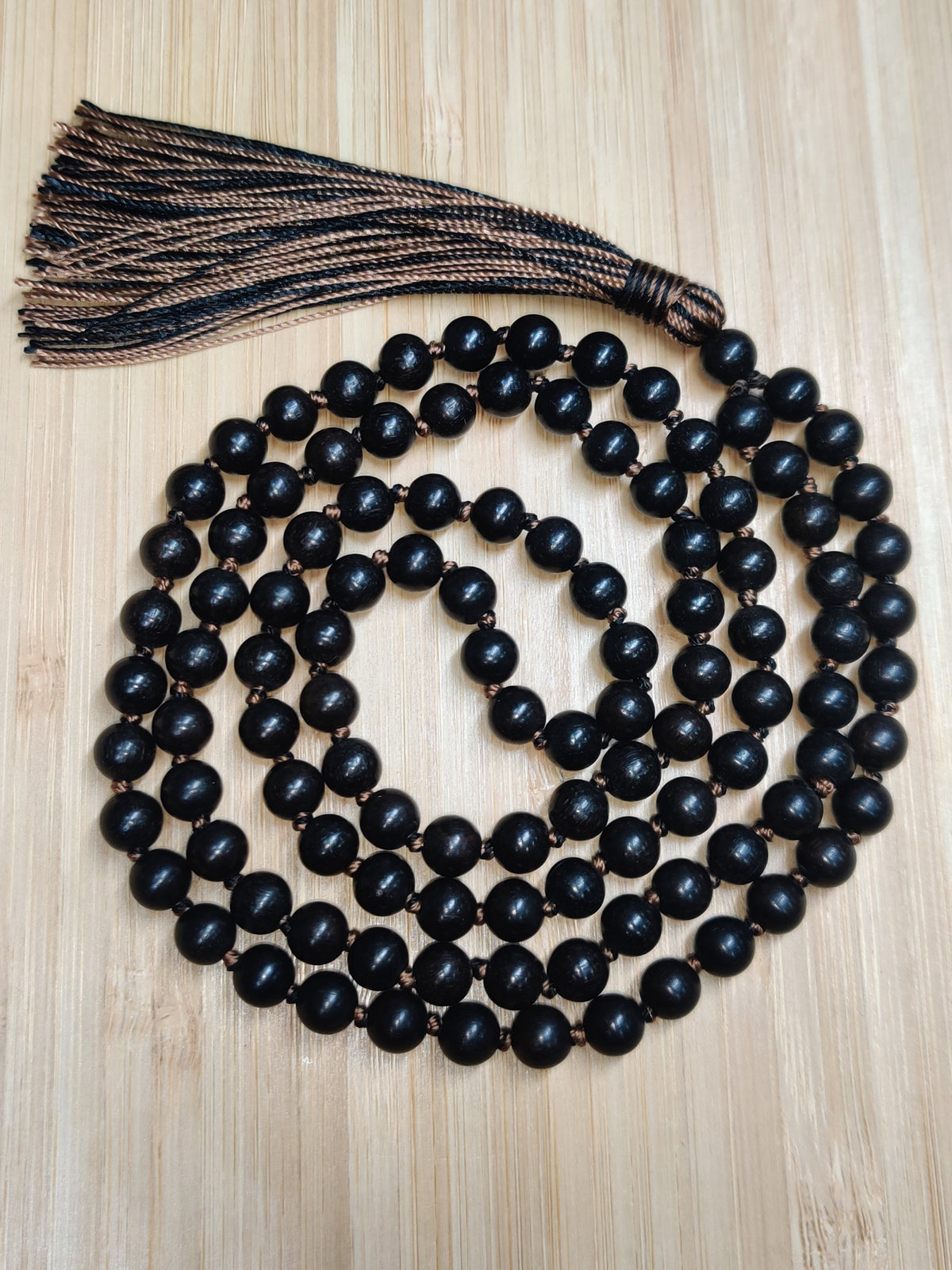 Ebony Wood Malas 6mm Knotted 8mm