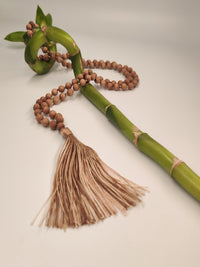 Sandalwood Mala 8mm Plain and 6mm Knotted 108 beads 34inch