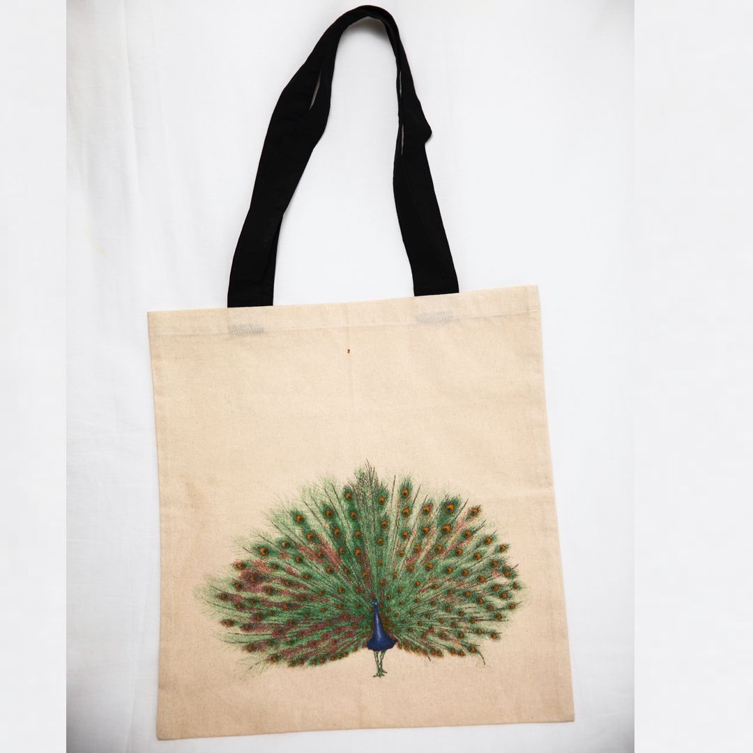 Organic Cotton Bag Peacock Bird