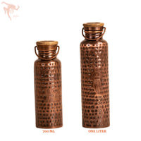 Copper Bottle - Hammered 3 Yoga Posture - Antique