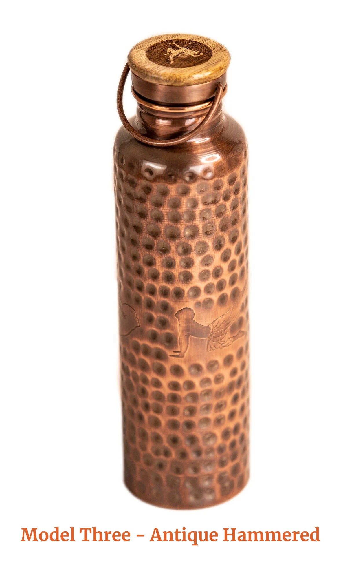 Pure Copper (99%) Bottle - Bulk Order (5-20) - Engraved Yoga Posture - Natural Water Detox / Anti Bacterial - Excellent Craft-man ship.