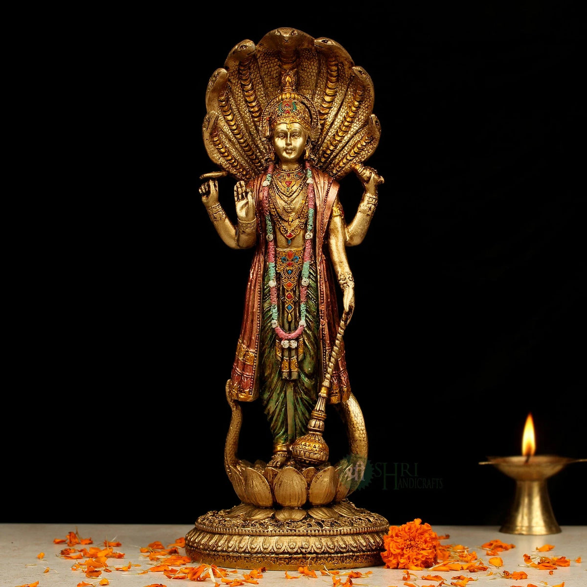Resin Copper Vishnu Standing 12’’