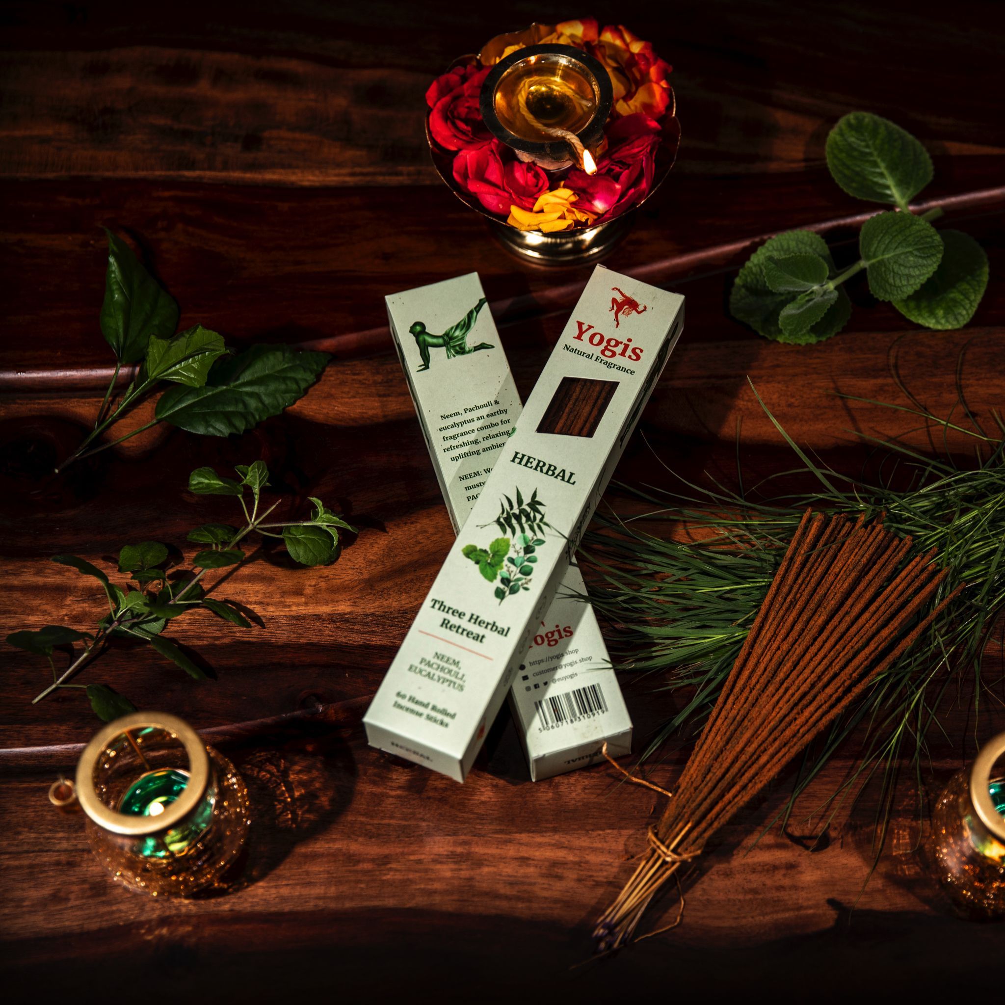 Herbal Natural Incense Combo Pack of Neem Patchouli Eucalyptus Handmade by Rural Womens