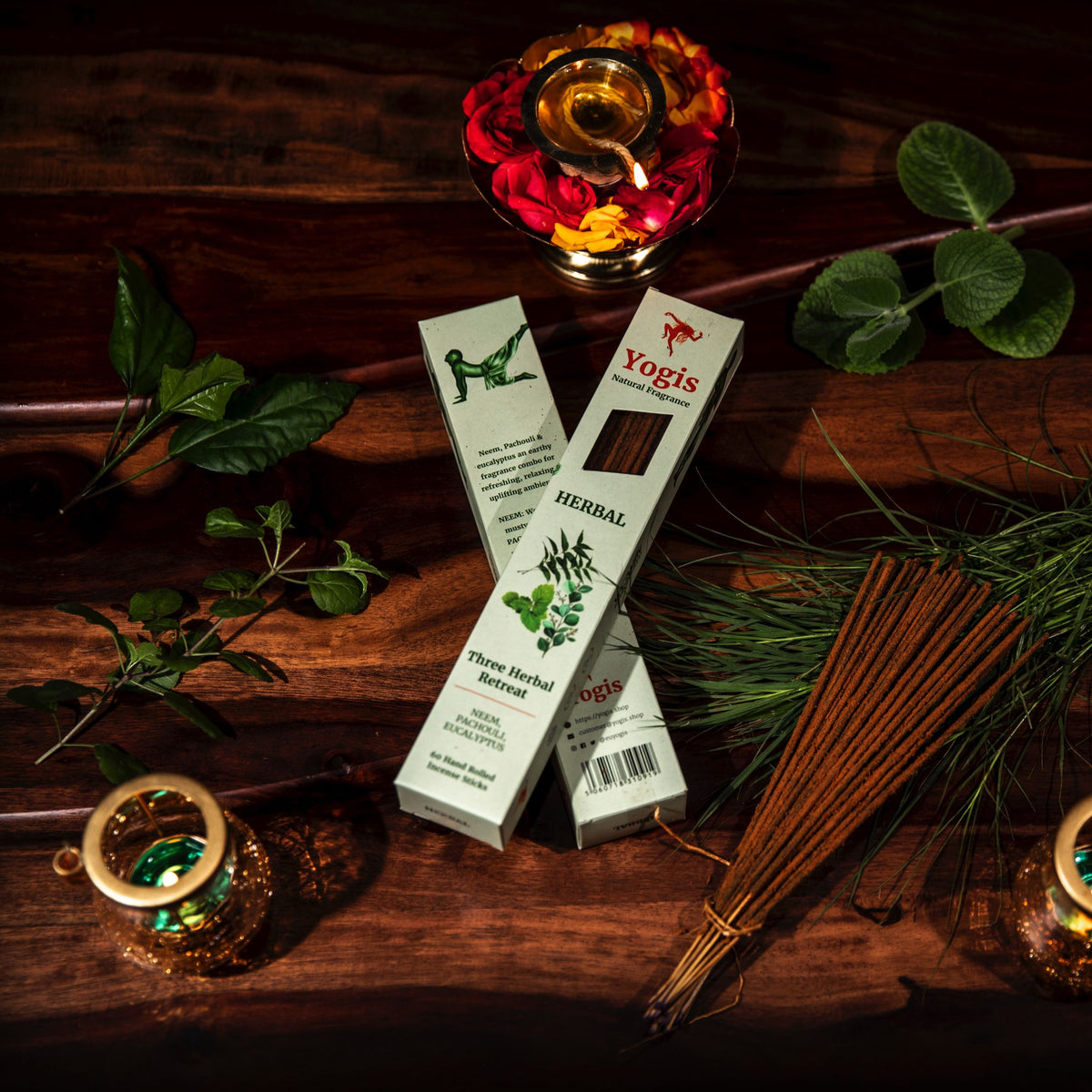 Herbal Natural Incense Combo Pack of Neem, Patchouli, Eucalyptus - Handmade by Rural Womens